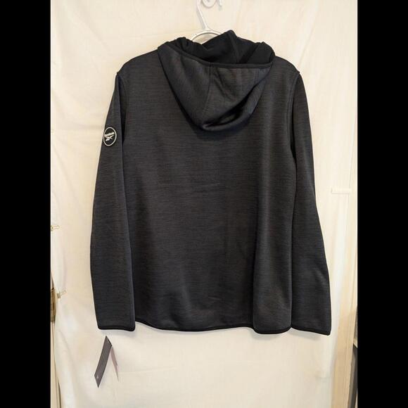 Reebok Mens Jacket/Gray&Black/NWT/Zip Up/Hooded/Size L but Fits Like A Medium - Picture 6 of 9